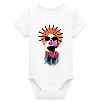 Pop Art Woman - Organic Short Sleeve Baby Bodysuit by Stanley/Stella - white - Front