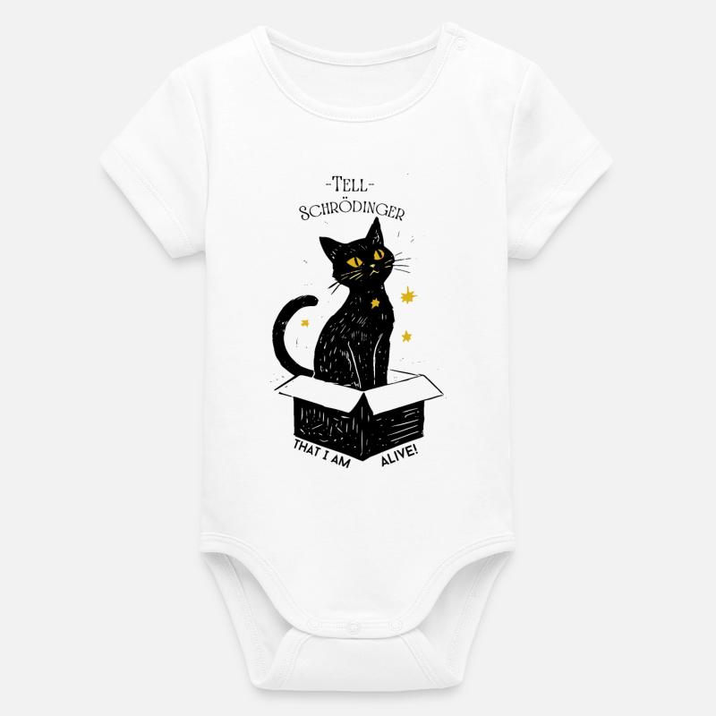 Le chat de Schrödinger - Body bébé manches courtes bio Stanley/Stella - blanc