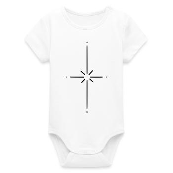 Star - Organic Short Sleeve Baby Bodysuit by Stanley/Stella - white - Front