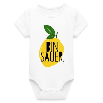 I'm Angry - Lemon - Bad Mood - Statement - Organic Short Sleeve Baby Bodysuit by Stanley/Stella - white - Front