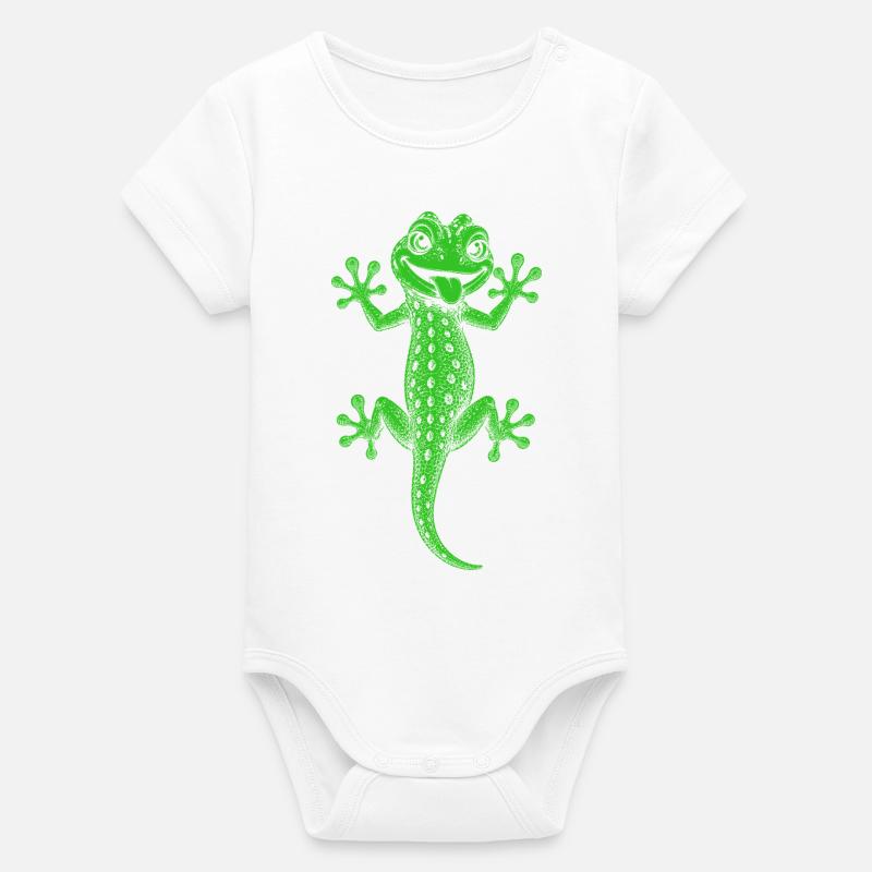 Gecko - Body bébé manches courtes bio Stanley/Stella - blanc