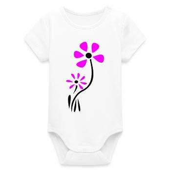 Blossom Fantasy - Organic Short Sleeve Baby Bodysuit by Stanley/Stella - white - Front