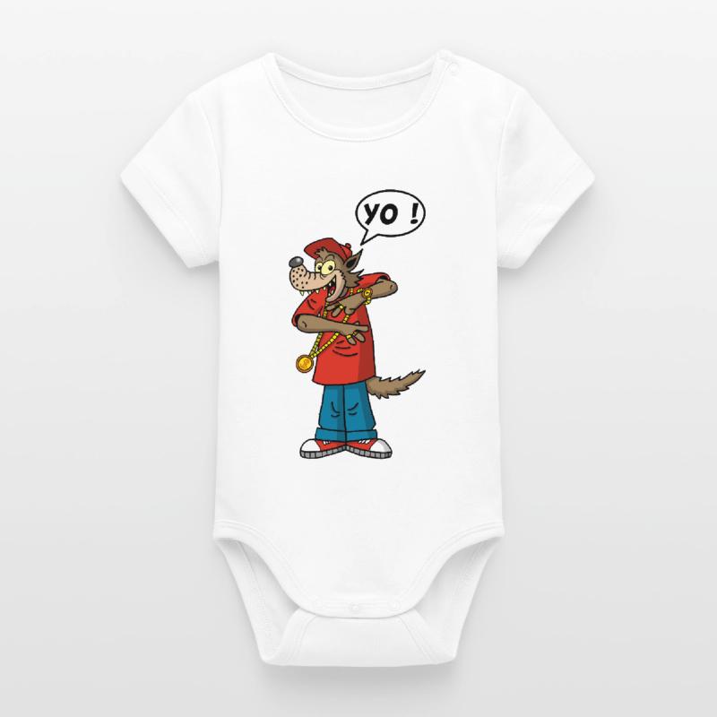 Wolf rapper Body neonato a maniche corte bio di Stanley/Stella