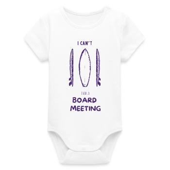 Surfing Board Meeting - Organic Short Sleeve Baby Bodysuit by Stanley/Stella - white - Front