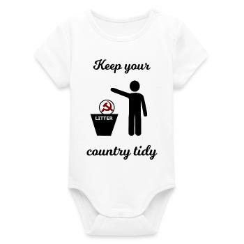 Le socialisme et le capitalisme drôle - Body bébé manches courtes bio Stanley/Stella - blanc - Devant