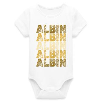 Gift for Albin - Organic Short Sleeve Baby Bodysuit by Stanley/Stella - white - Front