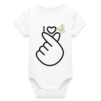 Love coffee - Organic Short Sleeve Baby Bodysuit by Stanley/Stella - white - Front