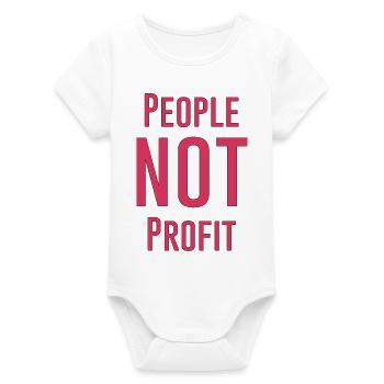 People not profit - Organic Short Sleeve Baby Bodysuit by Stanley/Stella - white - Front