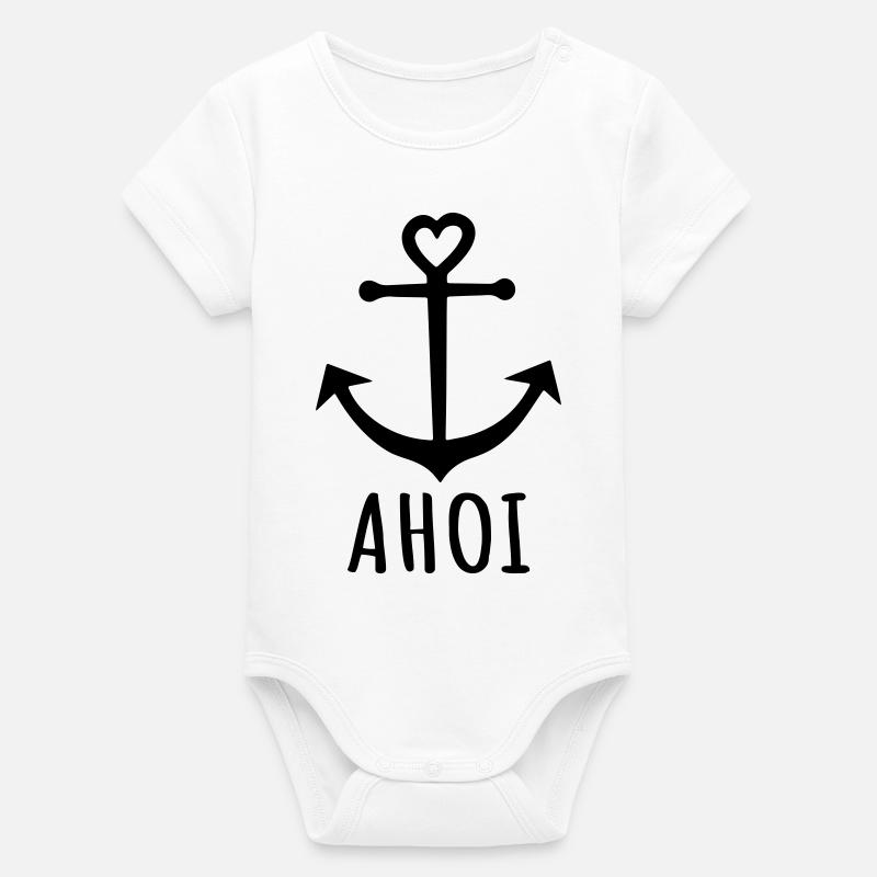 Ancre - Ahoy - Body bébé manches courtes bio Stanley/Stella - blanc