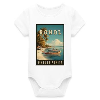 Découvrez l’île tropicale de Bohol aux Philippines - Body bébé manches courtes bio Stanley/Stella - blanc - Devant