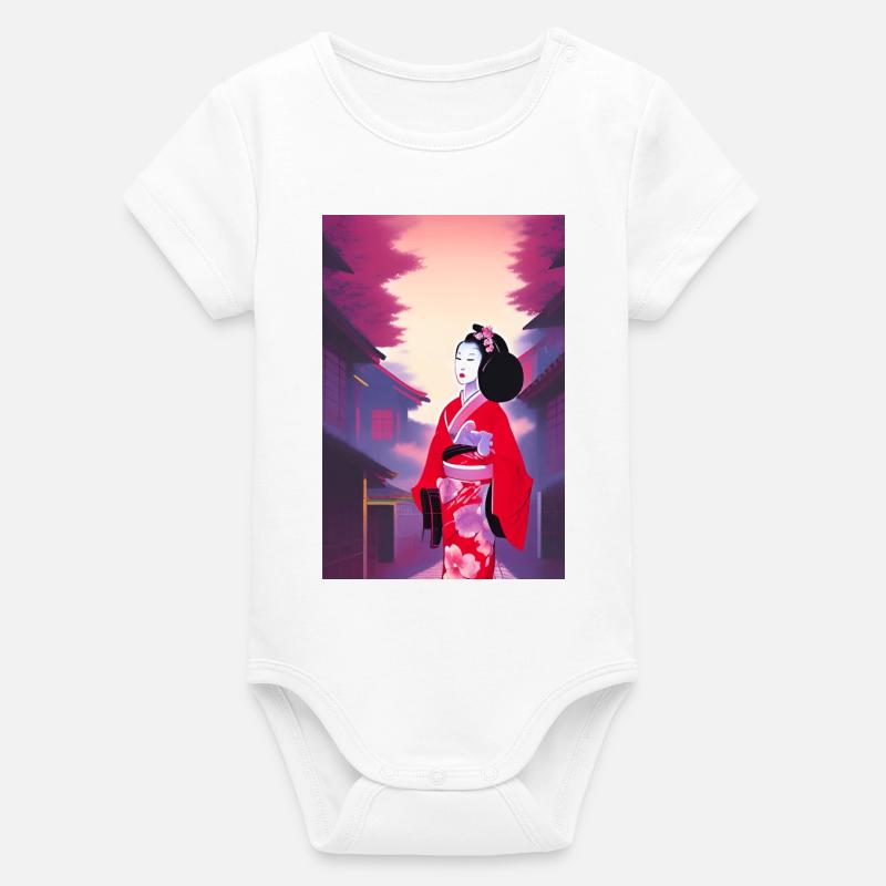 Geisha 5 - Body bébé manches courtes bio Stanley/Stella - blanc