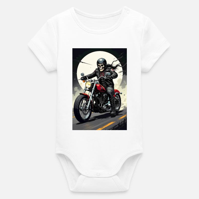 Chopper_Biker_Artwork_Collection_R05 - Body bébé manches courtes bio Stanley/Stella - blanc