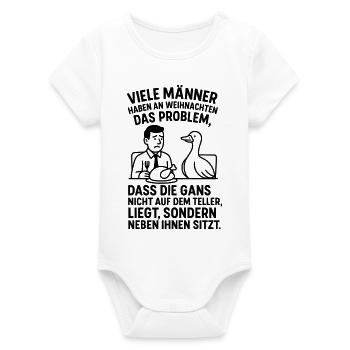 Blague sur les hommes de Noël à l’oie - Body bébé manches courtes bio Stanley/Stella - blanc - Devant