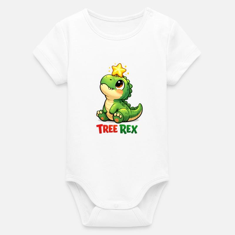 Tree Rex Dino T Rex - Body bébé manches courtes bio Stanley/Stella - blanc