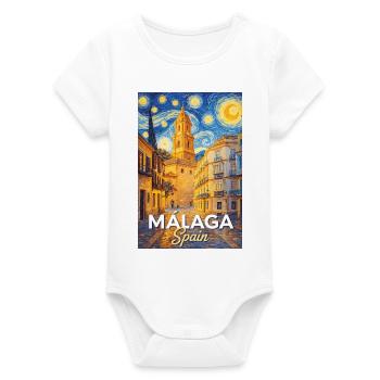 Málaga, Espagne - Body bébé manches courtes bio Stanley/Stella - blanc - Devant