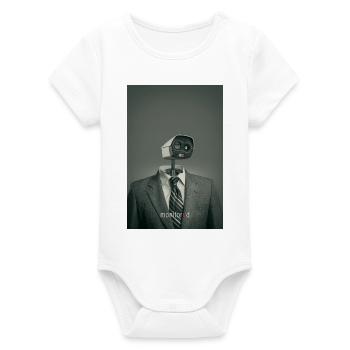 Monitored Minimal Surveillance Poster - Organic Kurzarm-Babybody von Stanley/Stella - Weiß - Vorne