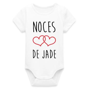 Jade-Hochzeit 26 Jahre Liebe - Organic Kurzarm-Babybody von Stanley/Stella - Weiß - Vorne