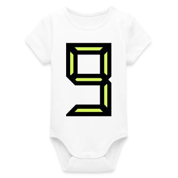 9. BIRTHDAY. HAPPY BIRTHDAY - Organic Short Sleeve Baby Bodysuit by Stanley/Stella - white - Front