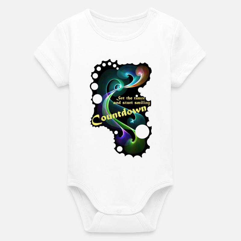 Countdown Smiling timer - Organic Short Sleeve Baby Bodysuit by Stanley/Stella - white