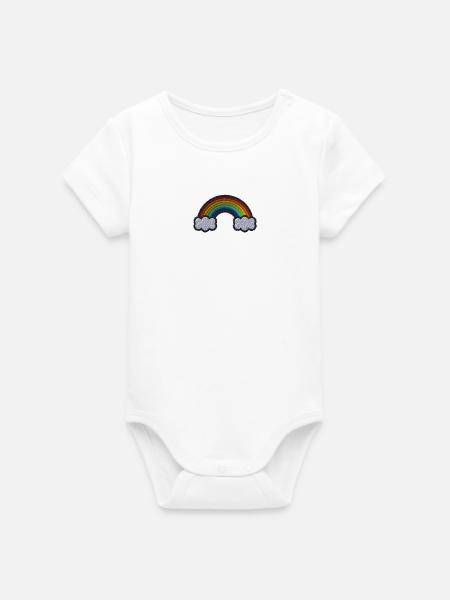 Rainbow - Organic Kurzarm-Babybody von Stanley/Stella - Weiß