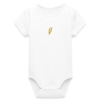 Éclair brodé - Body bébé manches courtes bio Stanley/Stella - blanc - Devant