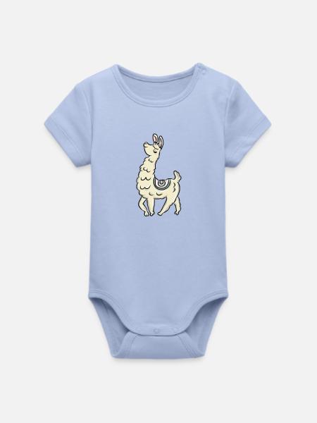 Lama Alpaka - Organic Kurzarm-Babybody von Stanley/Stella - Sky
