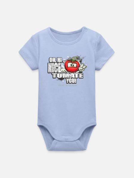 nice tomate you - Organic Kurzarm-Babybody von Stanley/Stella - Sky