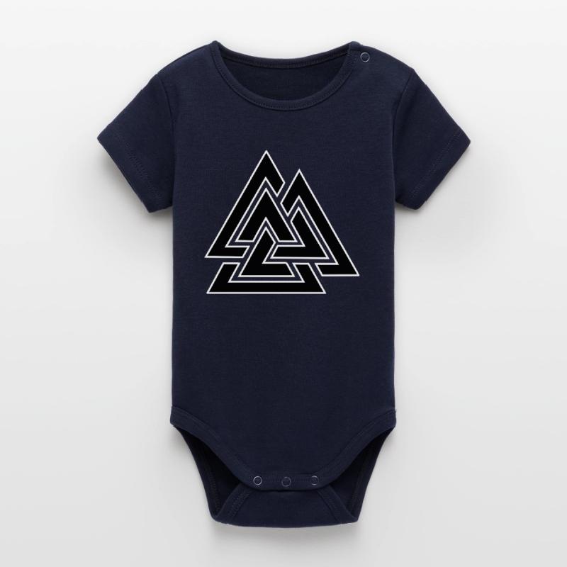 Triangular intertwined pattern Organic Short Sleeve Baby Bodysuit by Stanley/Stella