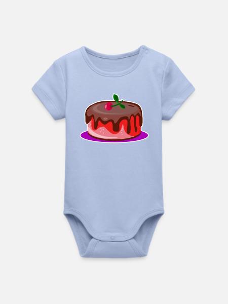 Torte Kuchen - Organic Kurzarm-Babybody von Stanley/Stella - Sky