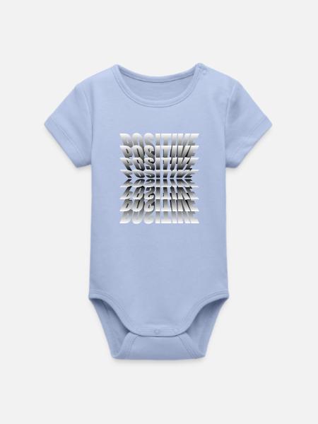 Positives Mindset Typo Spiegel - Organic Kurzarm-Babybody von Stanley/Stella - Sky