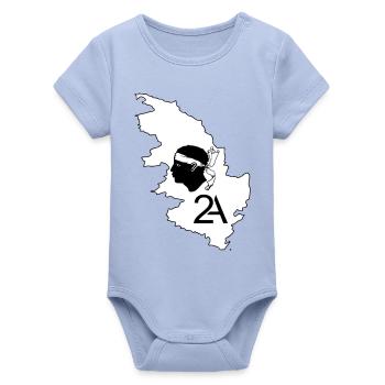 Corse du sud - Body bébé manches courtes bio Stanley/Stella - ciel - Devant