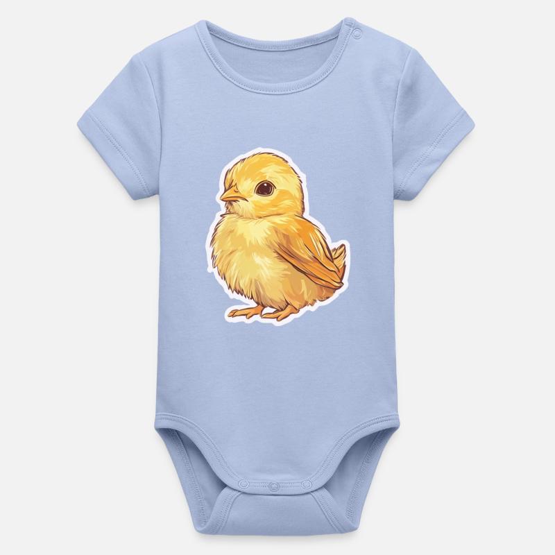 Poussin - Body bébé manches courtes bio Stanley/Stella - ciel