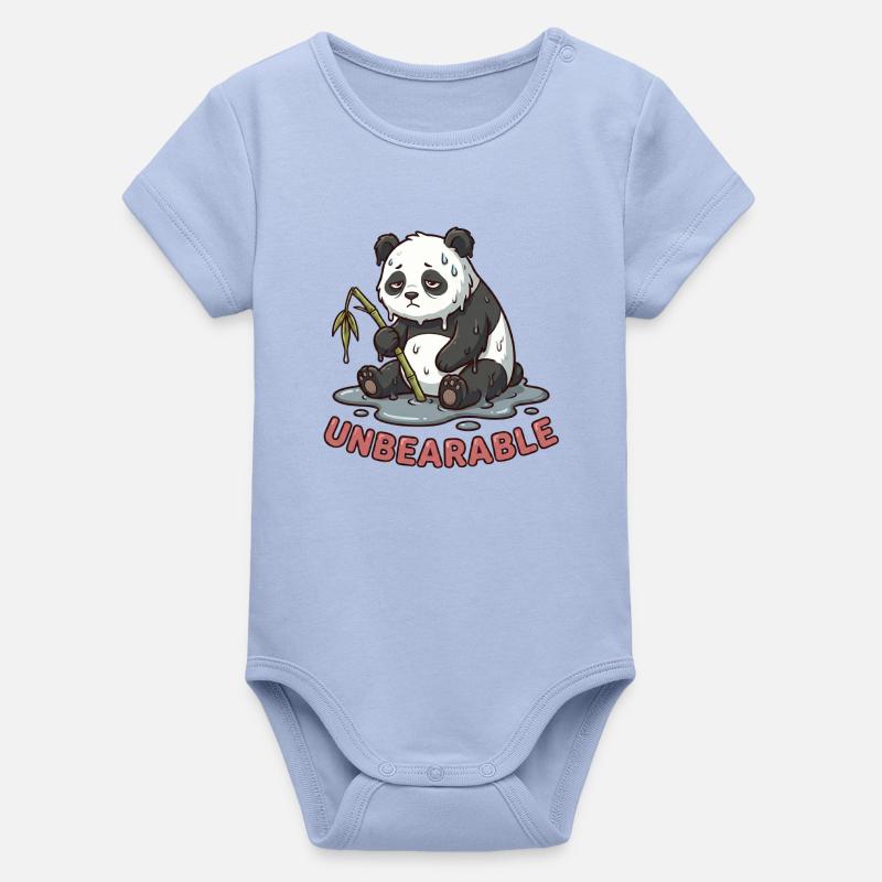 La vie est insupportable - Funny Panda Meme - Body bébé manches courtes bio Stanley/Stella - ciel