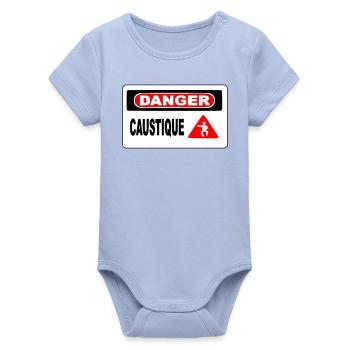Panneau Danger Caustique - Body bébé manches courtes bio Stanley/Stella - ciel - Devant