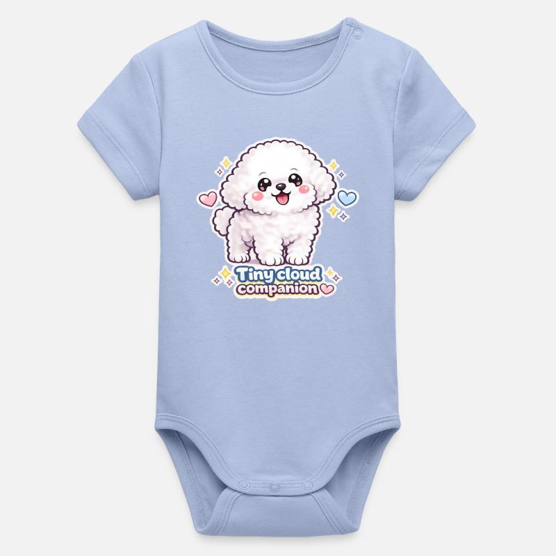 Chien Nuage Câlin – Petit Compagnon Nuage - Body bébé manches courtes bio Stanley/Stella - ciel