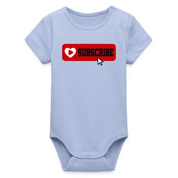 Fabulous YouTube Channel Subscribe Button Icon - Organic Short Sleeve Baby Bodysuit by Stanley/Stella - sky - Front
