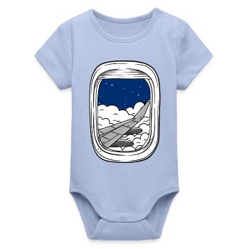 Nachtflug über Wolkenfenster - Organic Kurzarm-Babybody von Stanley/Stella - Sky - Vorne