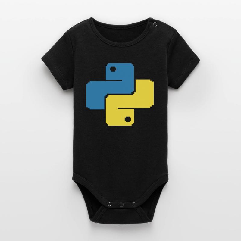 Python Pixelart Organic Kurzarm-Babybody von Stanley/Stella