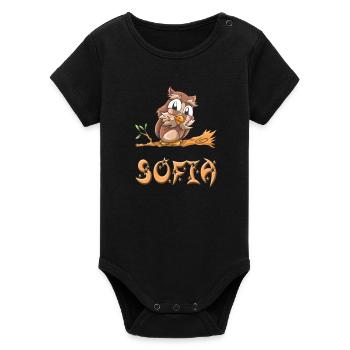 Owl Sofia - Body bébé manches courtes bio Stanley/Stella - noir - Devant