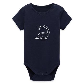 Dinosaurier - Organic Kurzarm-Babybody von Stanley/Stella - Navy - Vorne