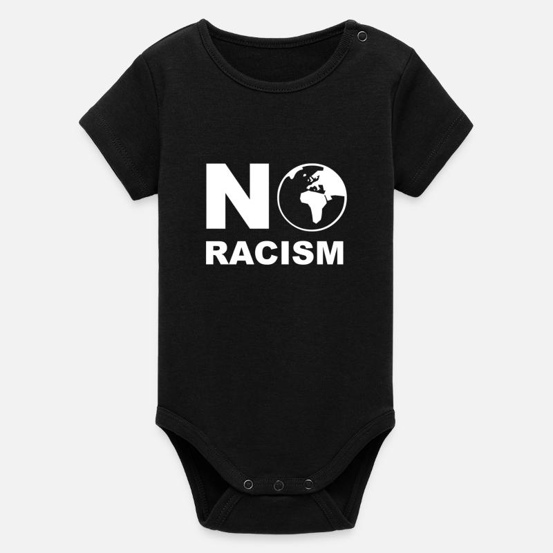racisme - Body bébé manches courtes bio Stanley/Stella - noir