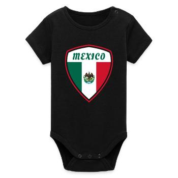 Mexique Armoiries drapeau Amérique centrale cadeau - Body bébé manches courtes bio Stanley/Stella - noir - Devant