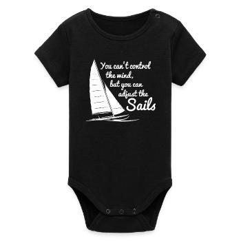 Segeln-T-Shirts - Organic Kurzarm-Babybody von Stanley/Stella - Schwarz - Vorne