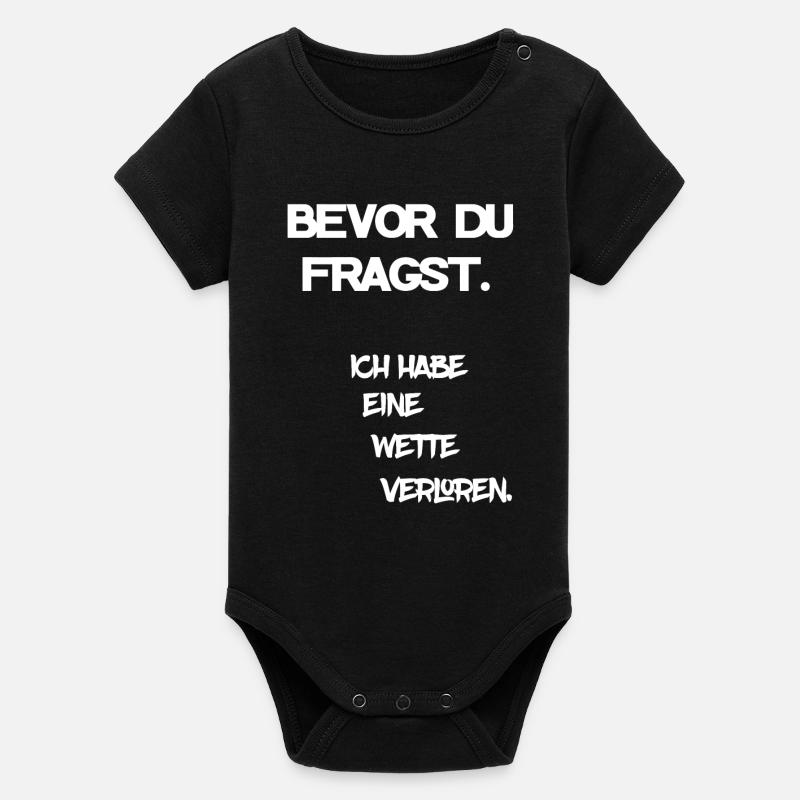 Pari perdu - Body bébé manches courtes bio Stanley/Stella - noir