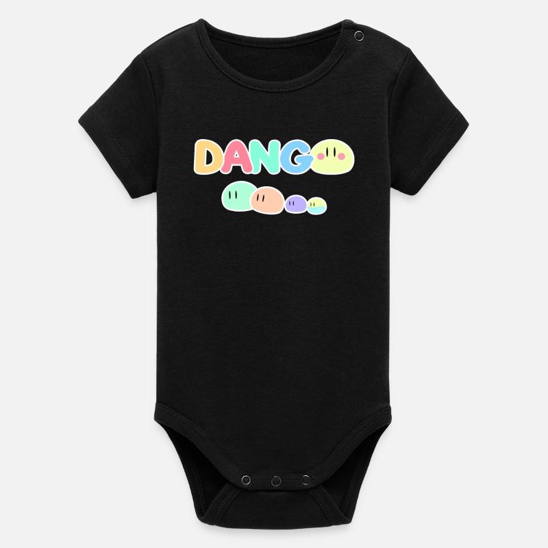 Dango Pastel Pop Illustration - Organic Kurzarm-Babybody von Stanley/Stella - Schwarz