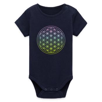 yoga - Organic Short Sleeve Baby Bodysuit by Stanley/Stella - navy - Front