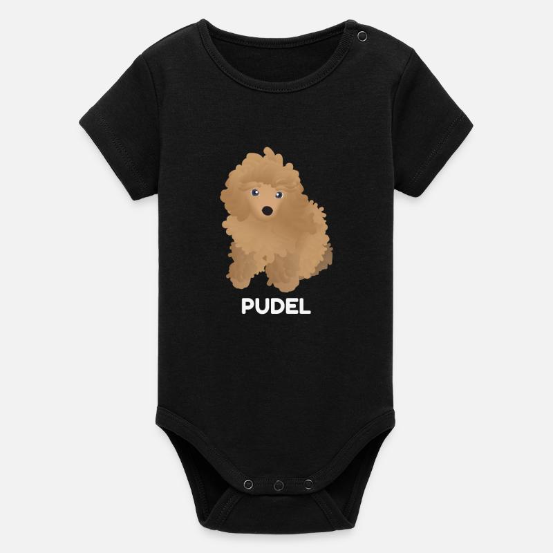 Chiot Caniche - Body bébé manches courtes bio Stanley/Stella - noir