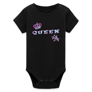 Queen - Body bébé manches courtes bio Stanley/Stella - noir - Devant