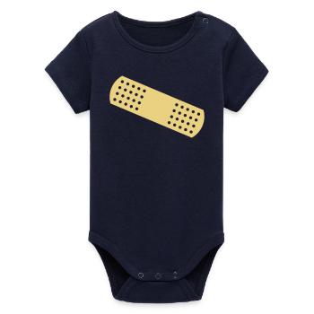 Band-aid - Organic Short Sleeve Baby Bodysuit by Stanley/Stella - navy - Front