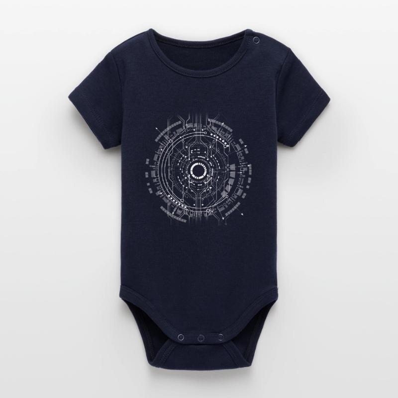 computer c-base stern space cpu nerd pc coder star Organic Kurzarm-Babybody von Stanley/Stella